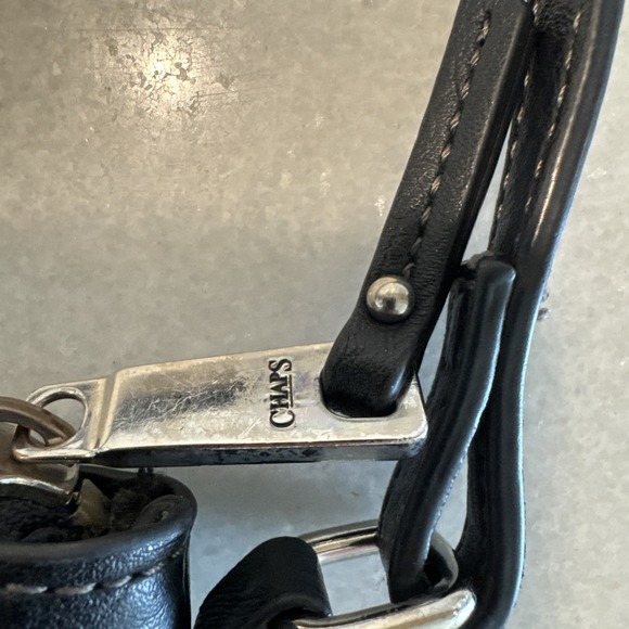 RALPH LAUREN CHAPS BLACK FAUX LEATHER CROSSBODY BAG w/ADJUSTABLE STRAP - Picture 7 of 13